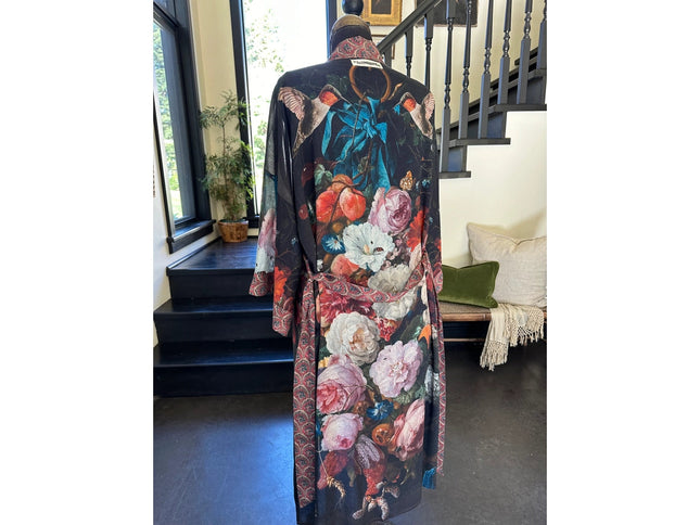 Flight of Fancy Long Duster Kimono Robe w/ Hummingbirds