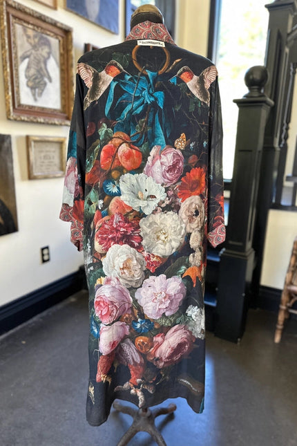 Flight of Fancy Long Duster Kimono Robe w/ Hummingbirds