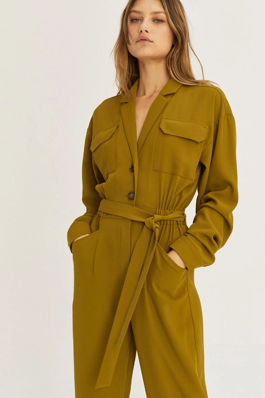 Flora Long Sleeve Utility Jumpsuit