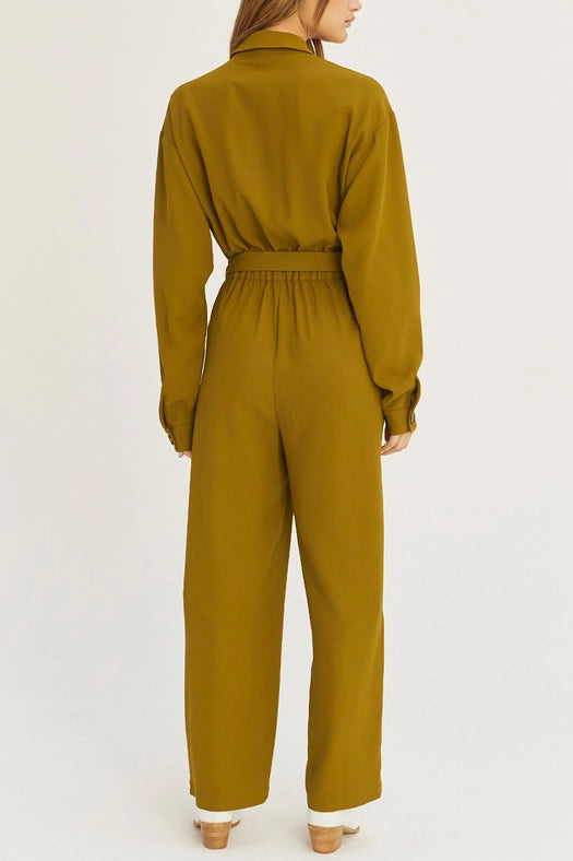 Flora Long Sleeve Utility Jumpsuit