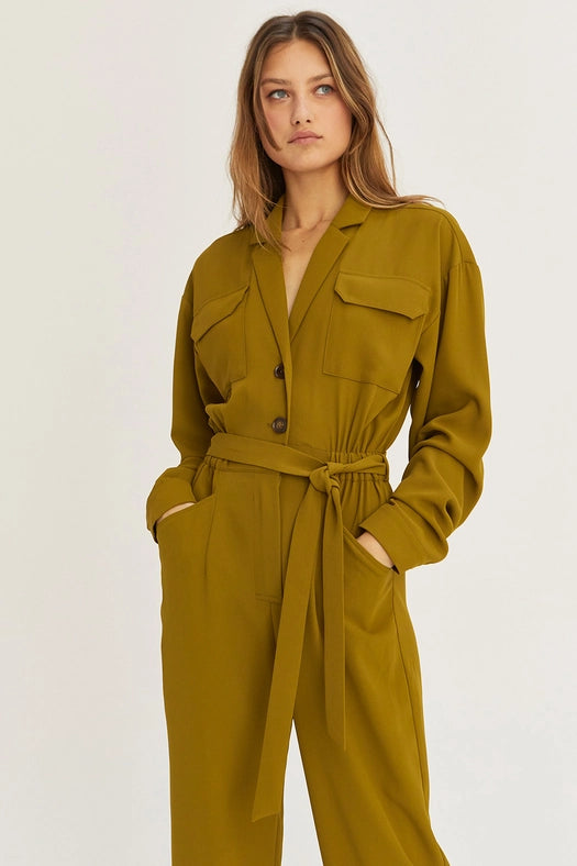 Flora Long Sleeve Utility Jumpsuit