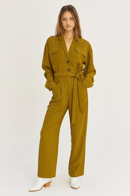 Flora Long Sleeve Utility Jumpsuit