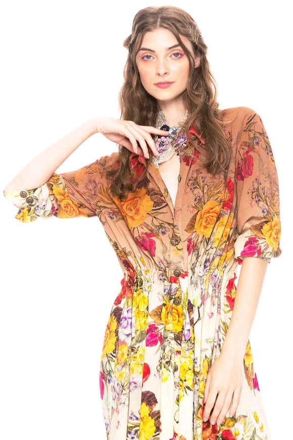 Floral Beauty Shirt-Dress-Dress-Aratta-M-Urbanheer