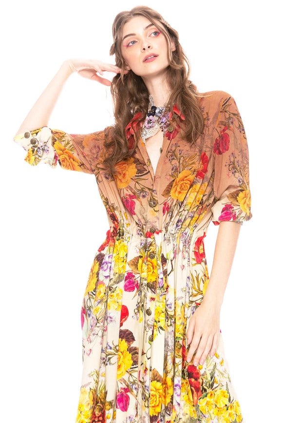 Floral Beauty Shirt-Dress-Dress-Aratta-M-Urbanheer