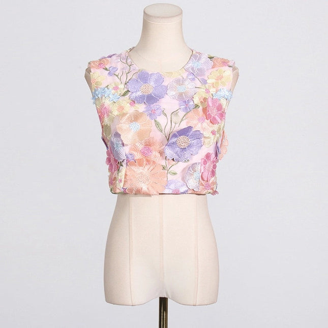 Floral Embroidery Ensemble