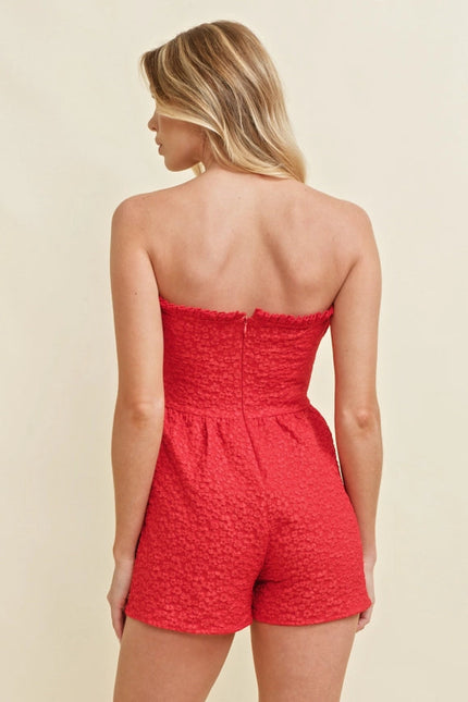 Floral Lace Sleeveless Romper