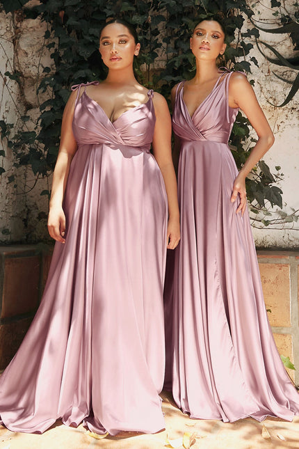 Flowy Satin A-Line Gown-Nightgown-Tux-USA-XS-Mauve-Urbanheer