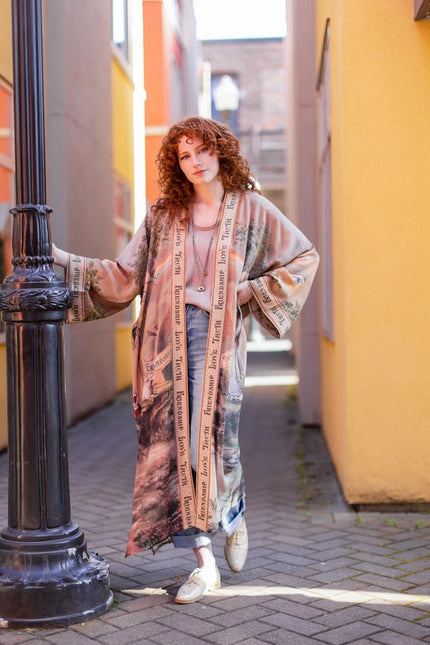 Friendship Love And Truth Vintage Wash Duster Kimono Robe