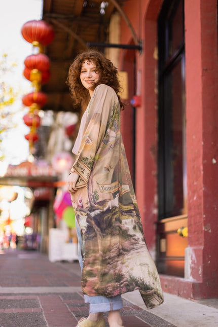 Friendship Love And Truth Vintage Wash Duster Kimono Robe