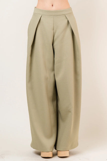 Front Pleat Tailored Pant OLIVE