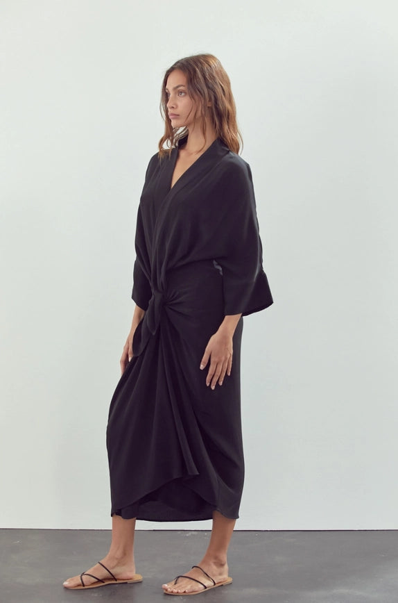 Front Tie Midi Dress-Dress-amente-Urbanheer