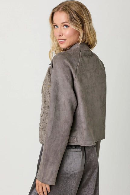 Fur Mixed Suede Jacket