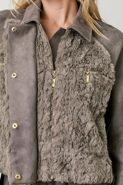 Fur Mixed Suede Jacket