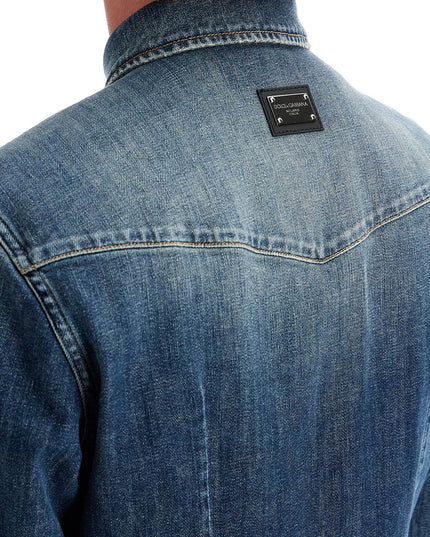 Dolce & Gabbana denim stretch shirt for men