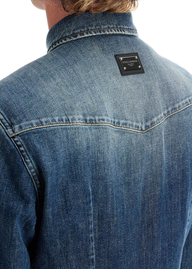 Dolce & Gabbana denim stretch shirt for men