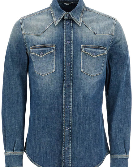 Dolce & Gabbana denim stretch shirt for men