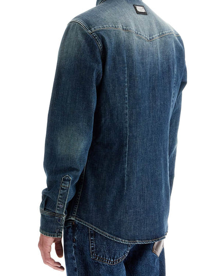 Dolce & Gabbana denim stretch shirt for men