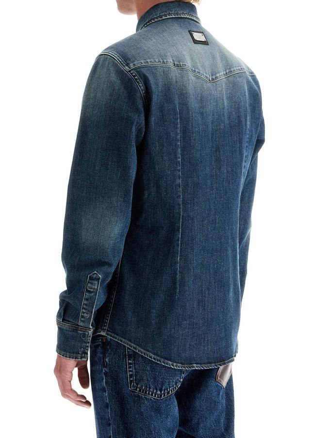 Dolce & Gabbana denim stretch shirt for men