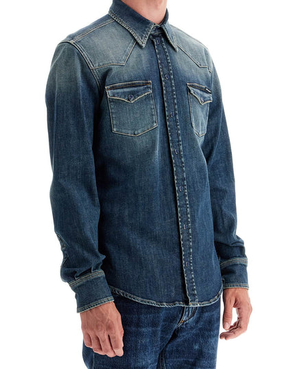 Dolce & Gabbana denim stretch shirt for men