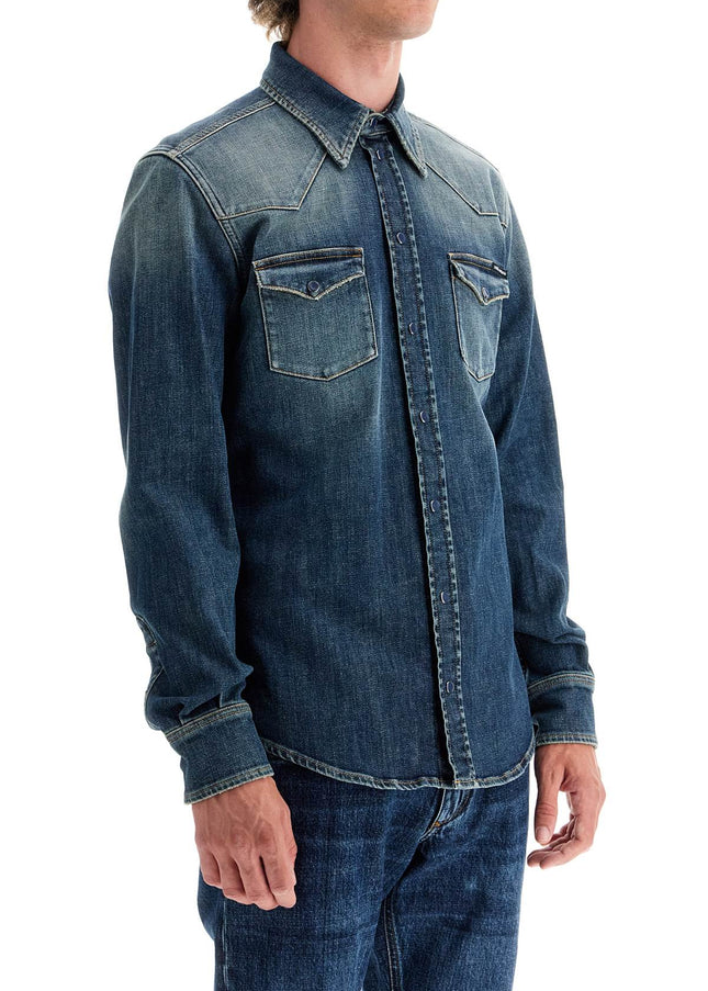 Dolce & Gabbana denim stretch shirt for men