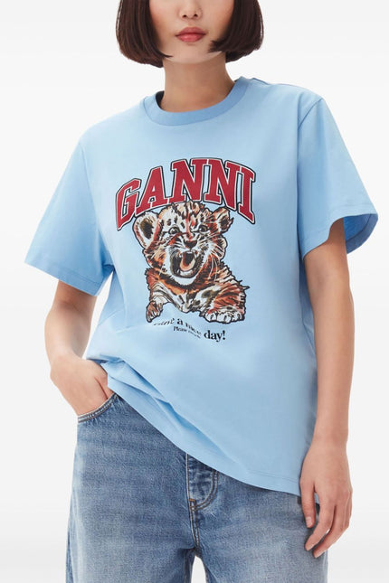 GANNI T-shirts and Polos Clear Blue