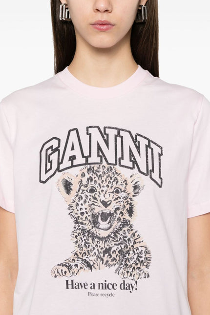 GANNI T-shirts and Polos Pink