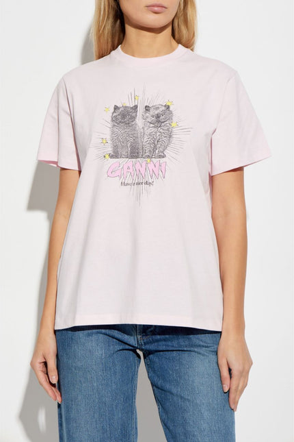 GANNI T-shirts and Polos Pink