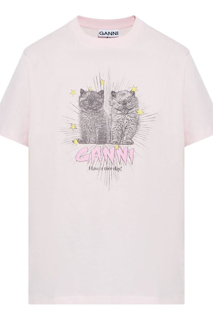 GANNI T-shirts and Polos Pink