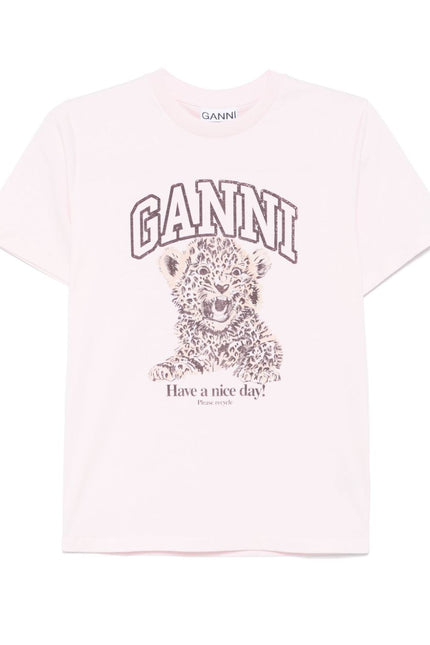 GANNI T-shirts and Polos Pink