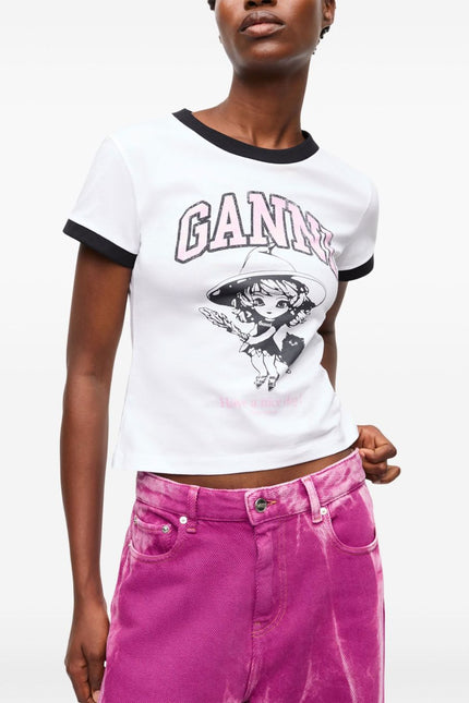 GANNI T-shirts and Polos White