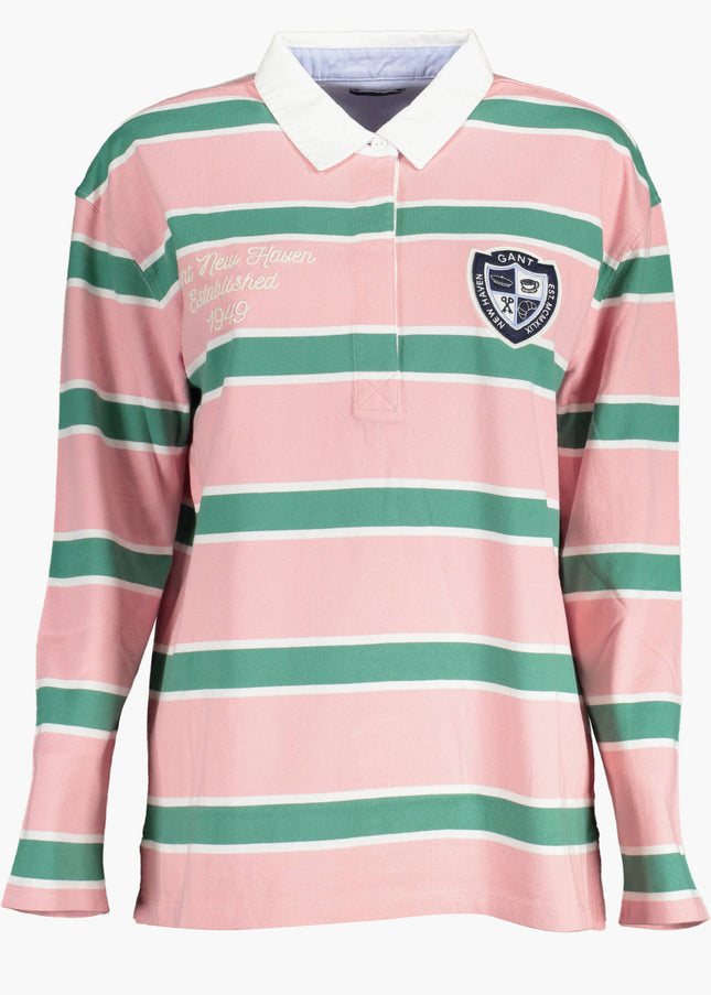 GANT WOMEN'S PINK LONG SLEEVE POLO SHIRT-0