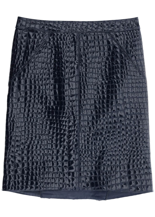 Tom Ford crocodile effect leather skirt