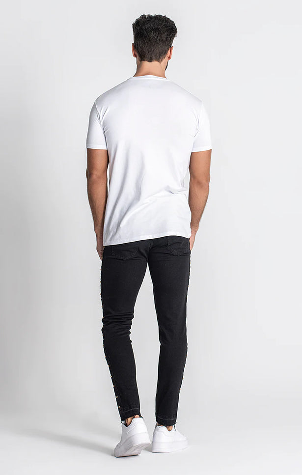 White Lavish Outline Tee-Gianni Kavanagh-Urbanheer