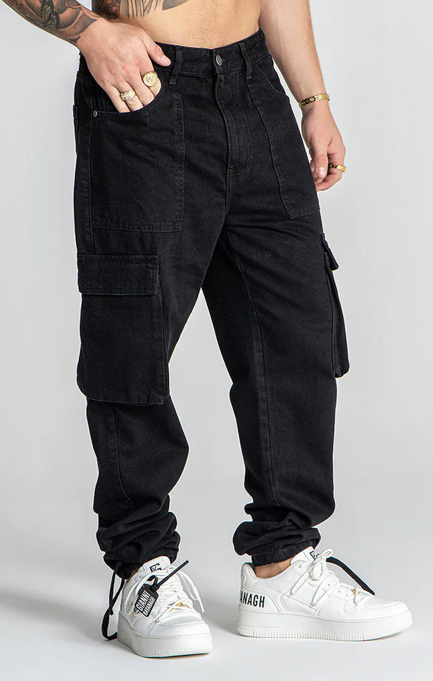 Black Hybrid Cargo Jeans-Jeans-Gianni Kavanagh-Urbanheer