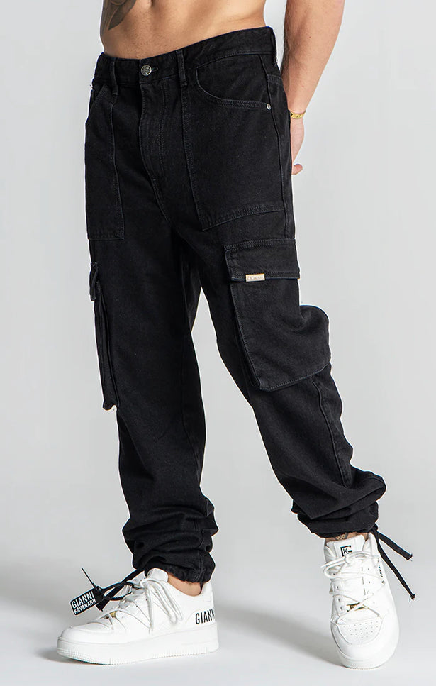 Black Hybrid Cargo Jeans-Jeans-Gianni Kavanagh-Urbanheer