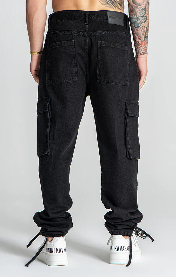 Black Hybrid Cargo Jeans-Jeans-Gianni Kavanagh-Urbanheer