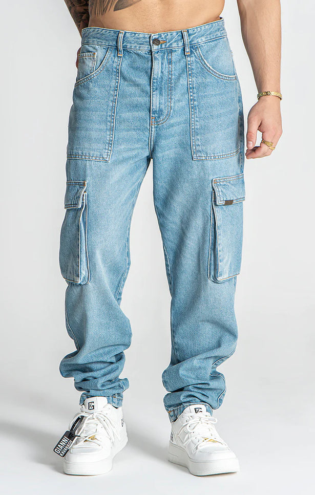 Light Blue Discover Cargo Jeans-Jeans-Gianni Kavanagh-XS-Urbanheer