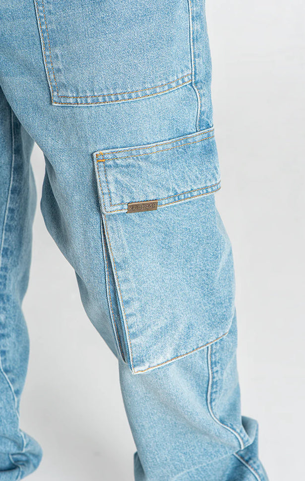 Light Blue Discover Cargo Jeans-Jeans-Gianni Kavanagh-Urbanheer