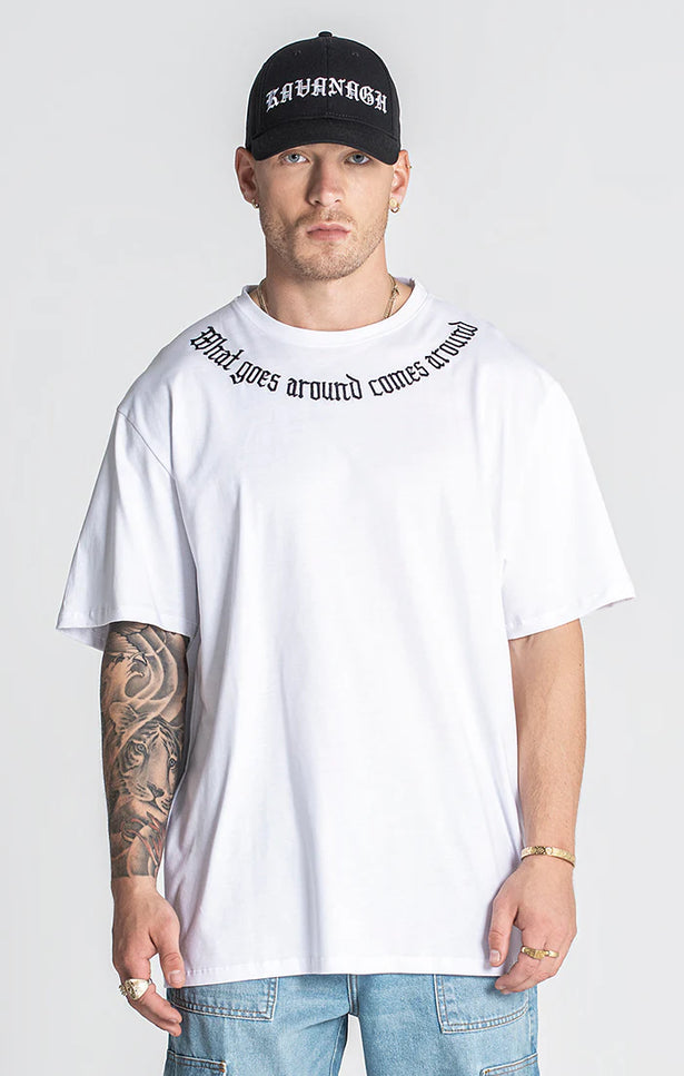 White Karma Oversized Tee-Gianni Kavanagh-WHITE-XS-Urbanheer