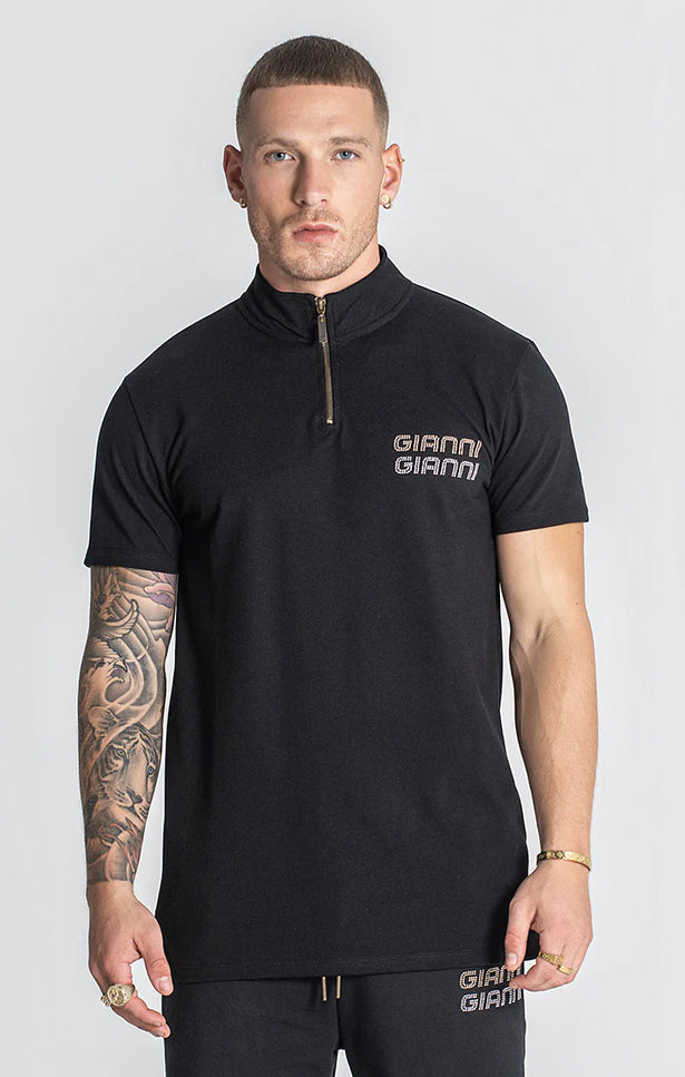 Black Glimpse Up Zip Polo-Polo-Gianni Kavanagh-XS-Urbanheer