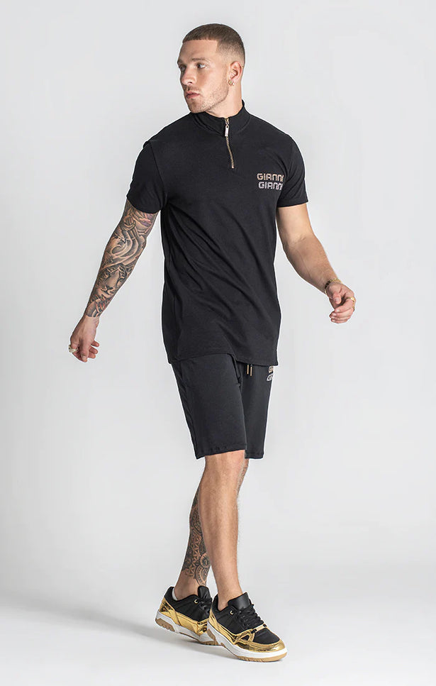 Black Glimpse Up Zip Polo-Polo-Gianni Kavanagh-Urbanheer