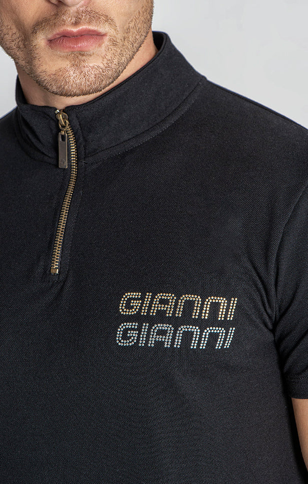 Black Glimpse Up Zip Polo-Polo-Gianni Kavanagh-Urbanheer