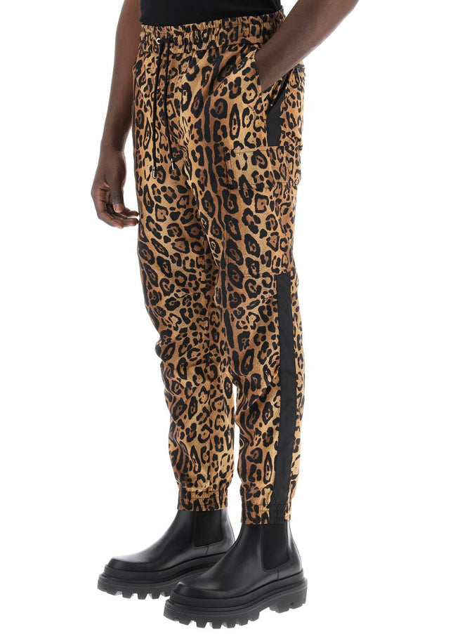 Dolce & Gabbana leopard print nylon jogger pants for