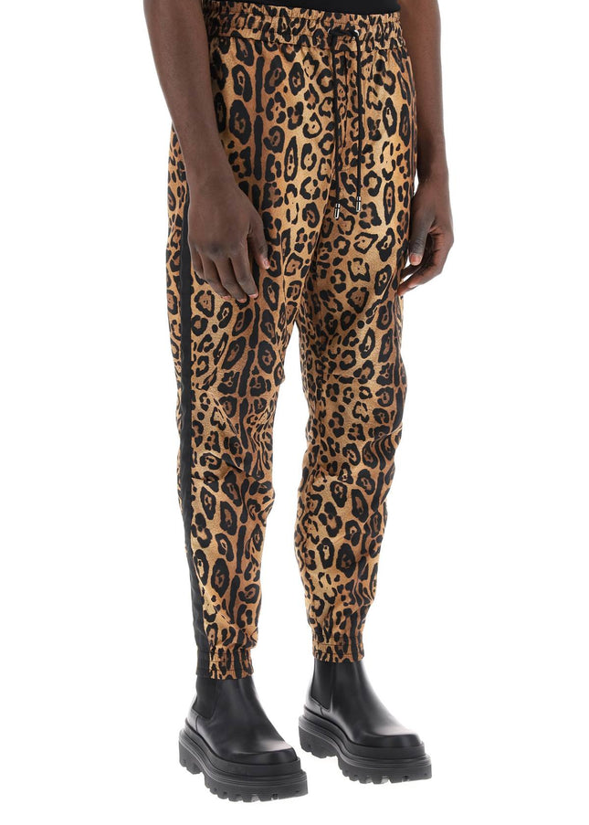 Dolce & Gabbana leopard print nylon jogger pants for