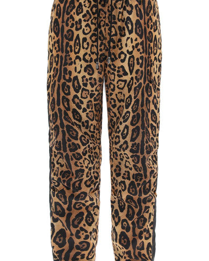 Dolce & Gabbana leopard print nylon jogger pants for