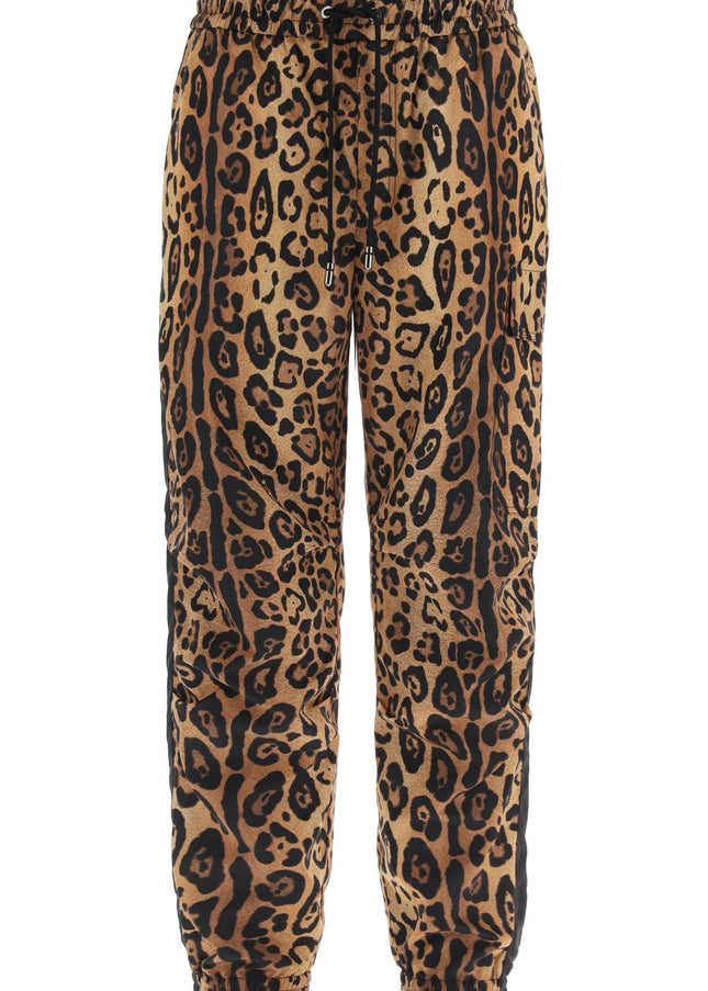 Dolce & Gabbana leopard print nylon jogger pants for