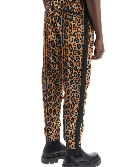 Dolce & Gabbana leopard print nylon jogger pants for