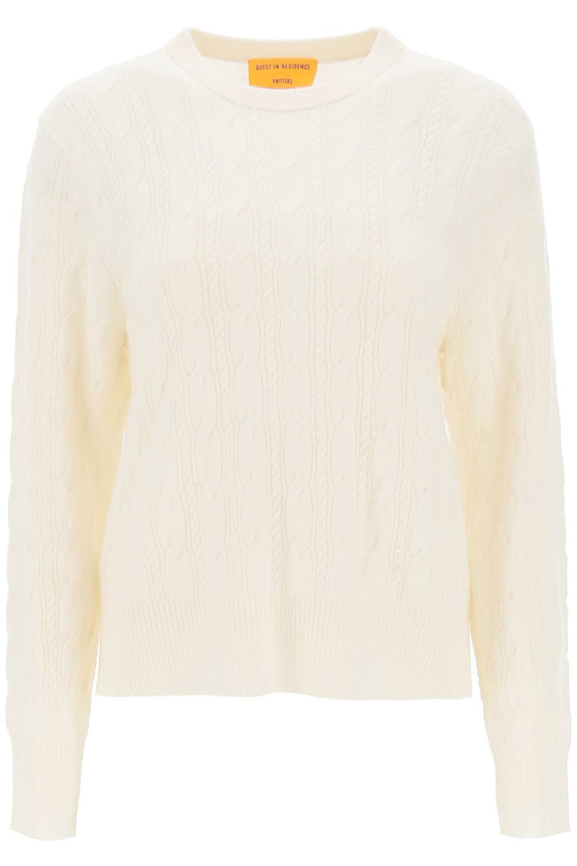 GUEST IN RESIDENCE twin cable cashmere sweater - White