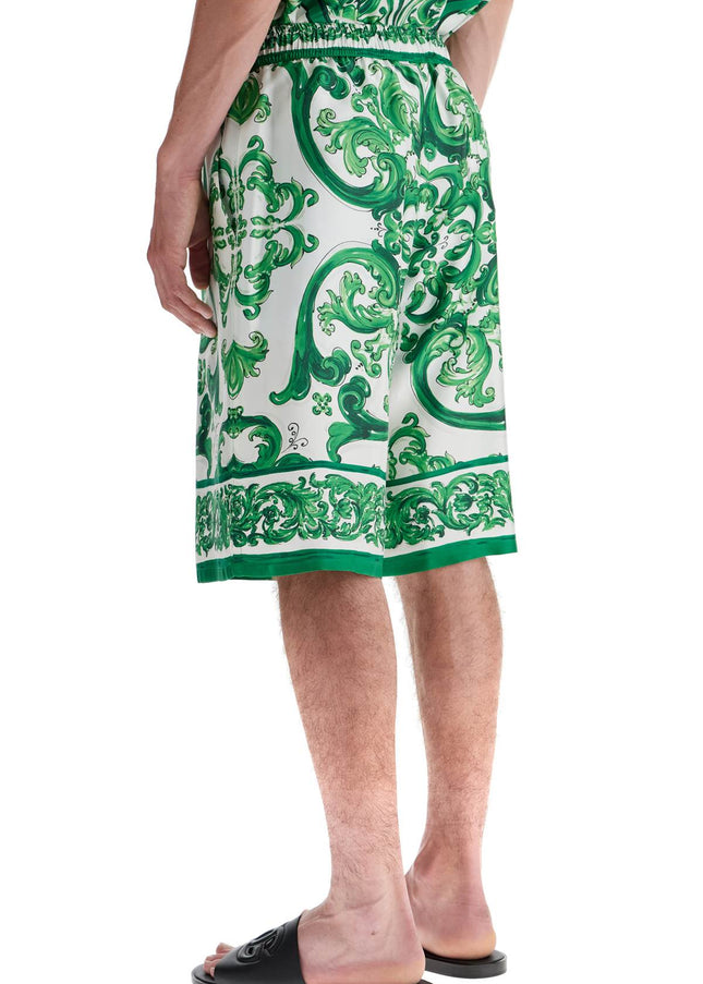 Dolce & Gabbana maiolica print silk bermuda