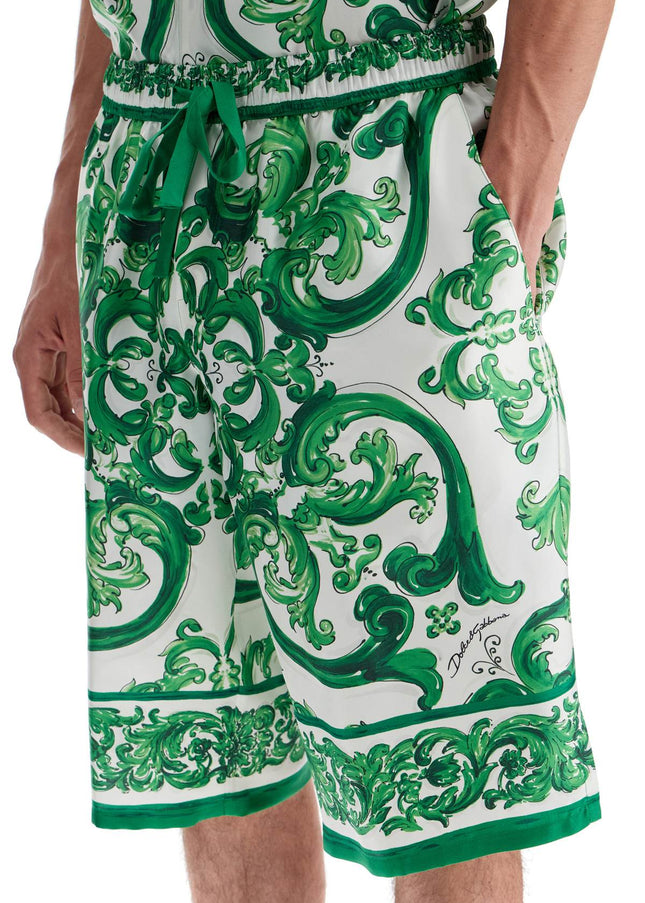 Dolce & Gabbana maiolica print silk bermuda